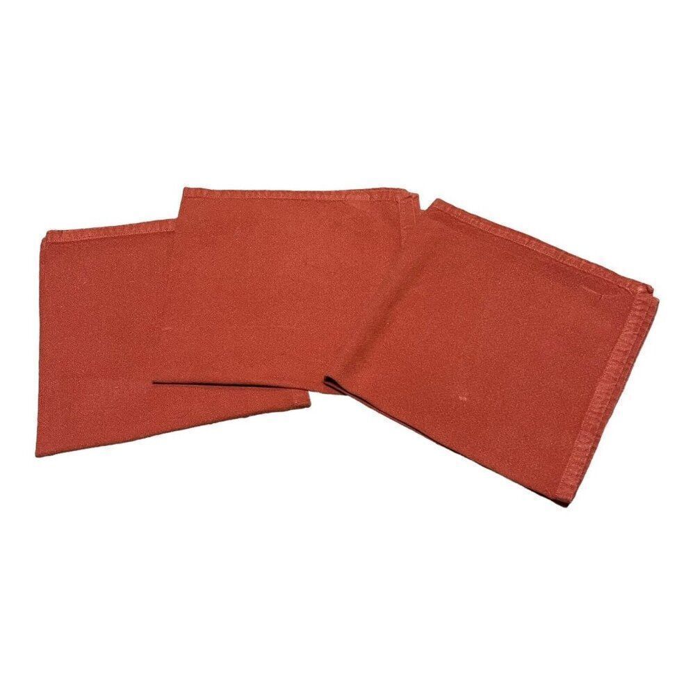 DII Burnt Orange Basic Cloth Napkins Lot Set Of 3 18.5x18 Fall Autumn Halloween